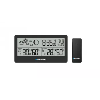 Oro stotelė BLAUPUNKT WS20BK – vidaus/lauko temperatūros ir drėgmės rodymas, juoda, 1 jutiklis, LCD, maitinama baterijomis