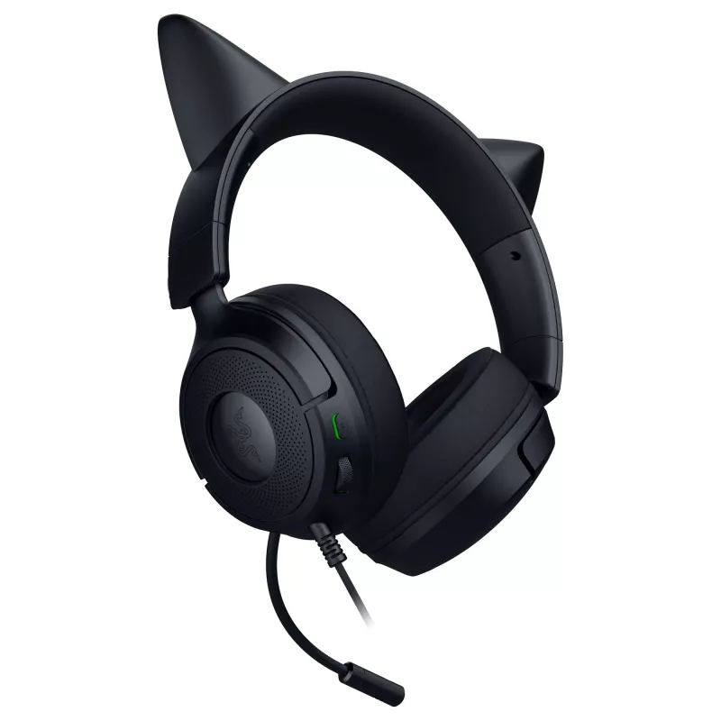 Laidinis žaidimų ausinių komplektas Razer Kraken Kitty V3 X — ant ausų, integruotas mikrofonas
