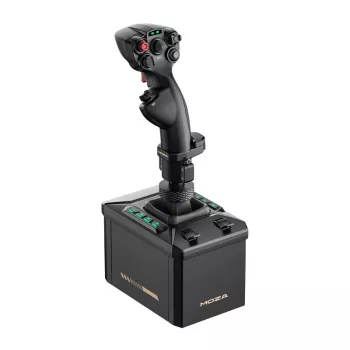 MOZA AB6 Flight Simulator stovo komplektas – juodas ABS, aliuminis ir anglies pluoštas, maitinimas AC 110–220V, piko galia 72W
