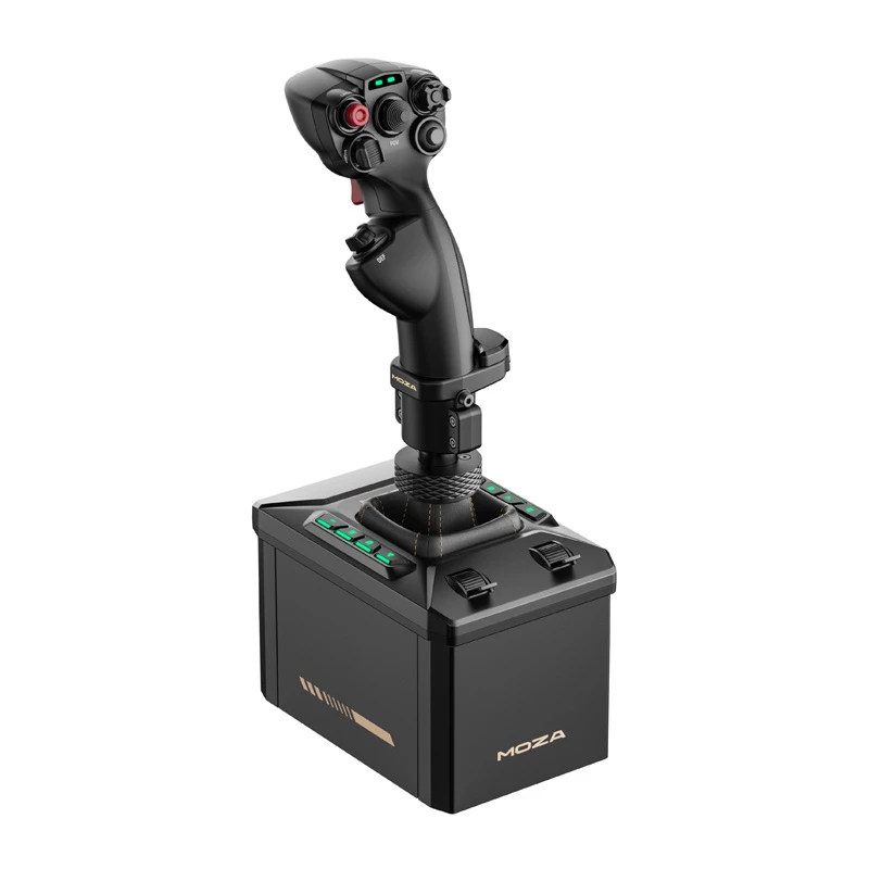 MOZA AB6 Flight Simulator stovo komplektas – juodas ABS, aliuminis ir anglies pluoštas, maitinimas AC 110–220V, piko galia 72W