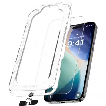 NEVOGLASS, apsauginis stiklas skaidrus, iPhone 17 Air, su Easy App