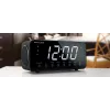Radijo laikrodis Muse M-192 CR – skaitmeninis laikrodis, FM imtuvas, 1,8 colio LED ekranas, juodo medžio spalva, AC 100–240V, AAA atsarginė baterija