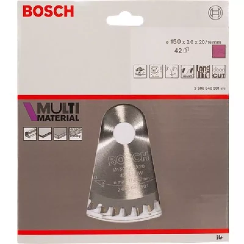 Pjūklo diskas Bosch Multi Material, 19 cm, 3 cm, 1,8 mm, 2,4 mm, HLTCG