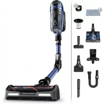 Rowenta X-Force RH99C0 2-in-1 belaidis dulkių siurblys, sausas valymas, be maišelio, 0.9 l, 480 W, juodas, mėlynas