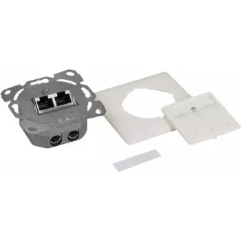 LogiLink NP0128 - Cat.6A Netzwerkdose UP 2x RJ45 geschirmt reinweiß