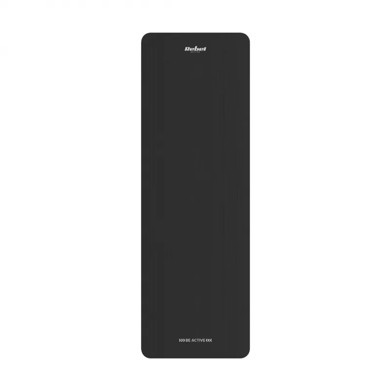 Gimnastikos pratimų kilimėlis Rebel RBA-3151-BK juodas, 1830×610 mm, 15 mm storio