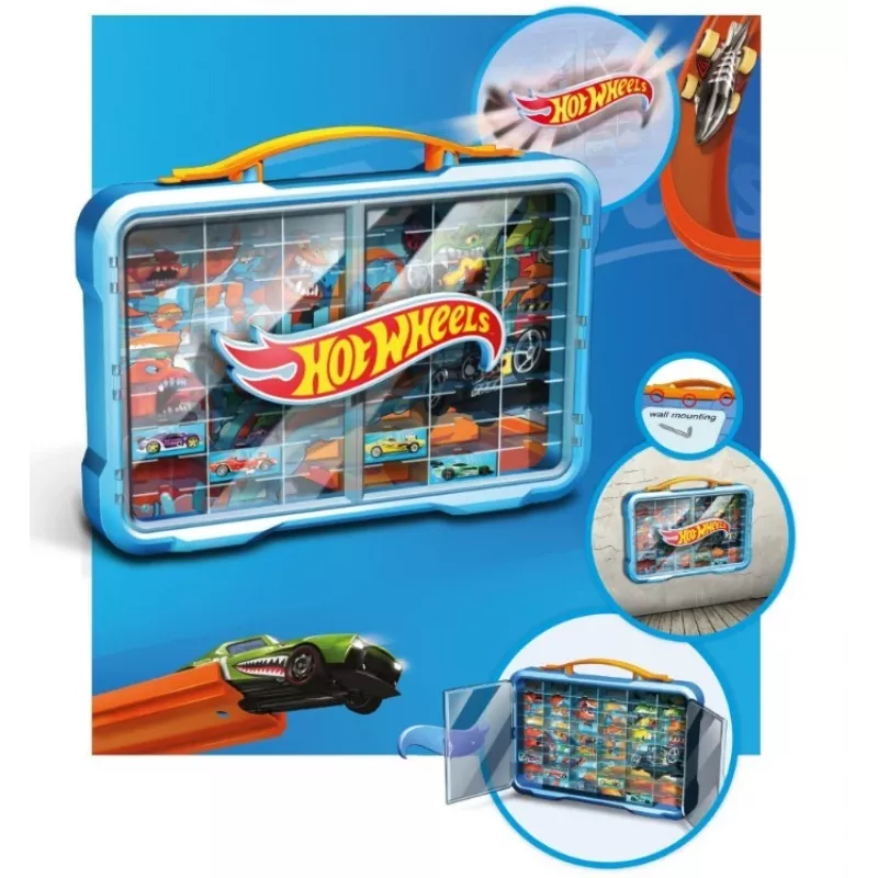 Hot Wheels nešiojamas dėklas su šviečiančiu logotipu