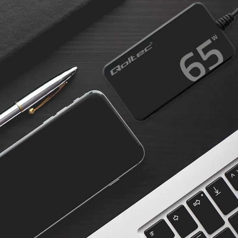 QOLTEC Įkroviklis 65W GaN Super Fast SLIM PD 5-20V 3.25A USB-C