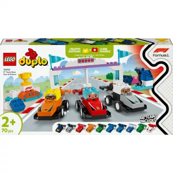 LEGO DUPLO 10445 F1 Team lenktyniniai automobiliai ir vairuotojai