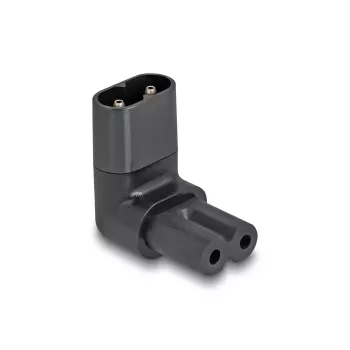 DeLOCK tinklo adapteris IEC 60320 C8 į C7 kištukinis lizdas 2,5 A 90° juodas