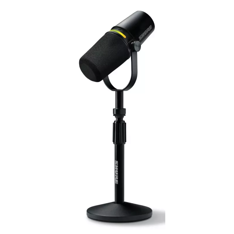 Shure MV7+-K-BNDL – lektoriaus/vokalinis mikrofonas su XLR/USB-C jungtimi, juodas + stalinis stovas GATOR