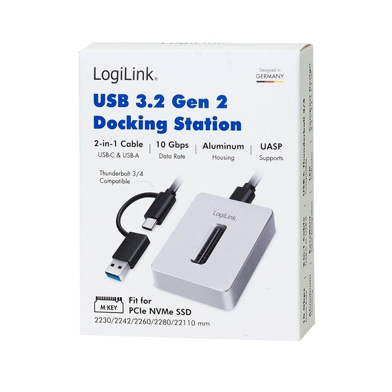 Dokavimo stotelė 1 prievadas USB 3.2, M.2 NVMe