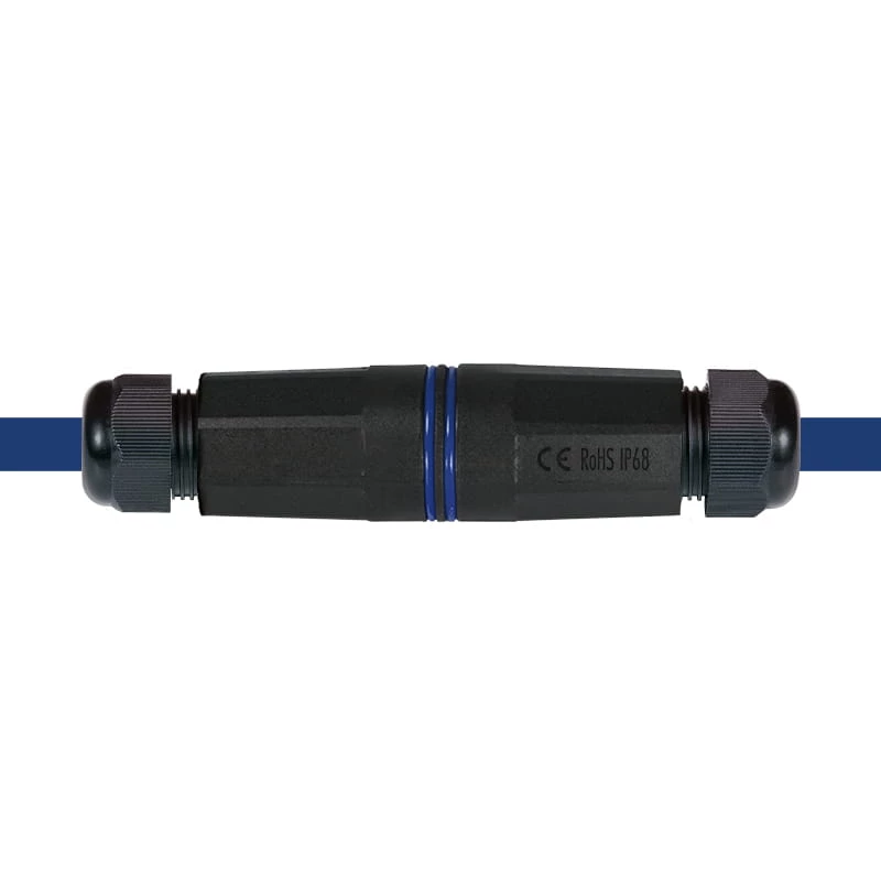 LogiLink IP68 lauko korpusas Keystone moduliams ir jungtims, plastikas, poliamidas, juodas, IP68, 140 mm, 36 mm, 36 mm