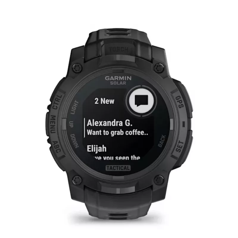 Išmanusis laikrodis GARMIN Instinct 3 45mm Solar Tactical Edition Black — 45 mm, saulės įkrovimas, GPS, širdies ritmo monitorius