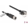 Tinklo kabelis DeLOCK M12 D-koduotas 4 kontaktų moteriškas į RJ45 kištuką Cat.5e 2 m juodas