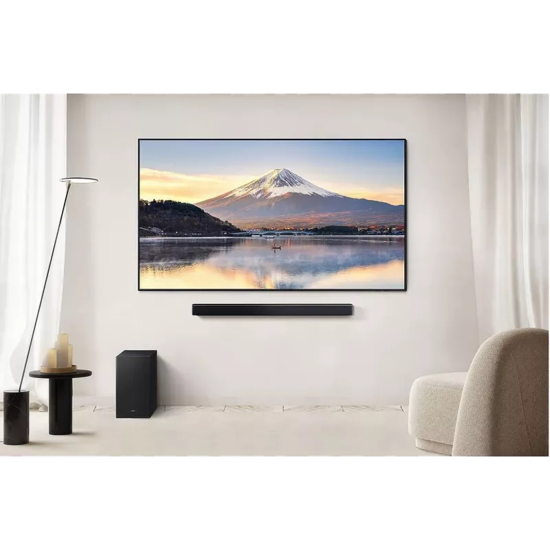Samsung HW-B450F/EN 2.1 kanalo garsiakalbis su Bluetooth ir belaidžiu žemų dažnių garsiakalbiu, 300 W RMS, Dolby Audio, ARC