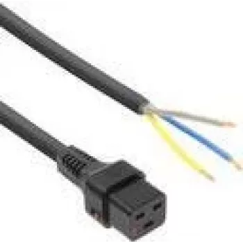 ACT maitinimo laidas C19 IEC Lock atviras galas juodas 3 m 16 A 230 V