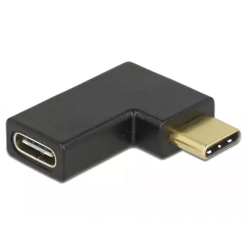 Adapteris USB Type-C vyriškas į moterišką, DeLOCK 65915, 90° kampas