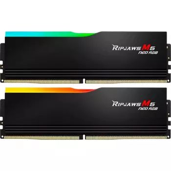 DIMM 64 GB DDR5-6000 (2x 32 GB) Dual-Kit, Arbeitsspeicher schwarz, F5-6000J3636F32GX2-RM5NRK, Ripjaws M5 Neo RGB, AMD EXPO