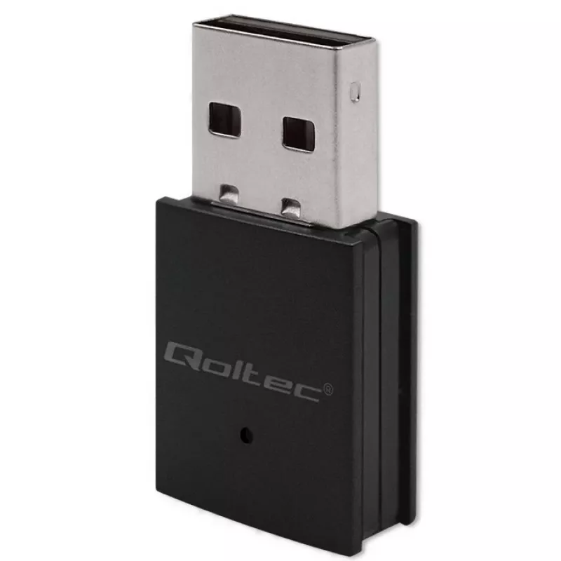 Belaidis Mini USB Wi-Fi adapteris QOLTEC 57007 – vienos juostos 2,4 GHz, iki 150 Mbps, vidinė antena