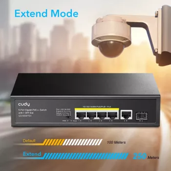 Cudy GS1005PTS1 tinklo jungiklis Gigabit Ethernet (10/100/1000) Power over Ethernet (PoE) juodas
