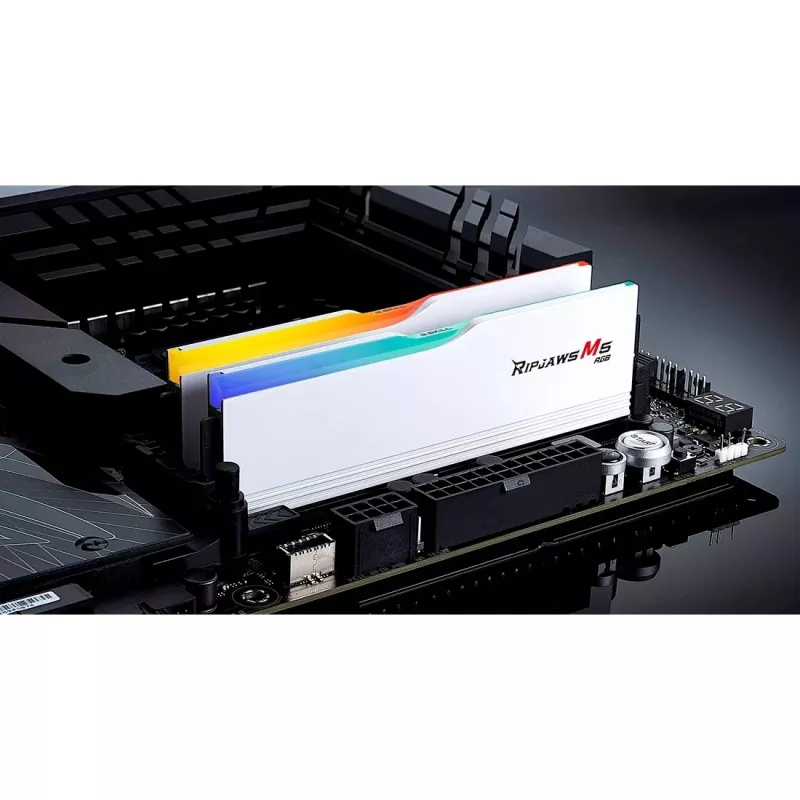 DIMM 32 GB DDR5-6000 (2x 16 GB) Dual-Kit, Arbeitsspeicher weiß, F5-6000J3040F16GX2-RM5RW, Ripjaws M5 RGB, INTEL XMP