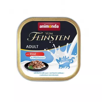 ANIMONDA Vom Feinsten Adult Milkies su Jautiena Pieno Padaže – Drėgnas Kačių Ėdalas – 100 g
