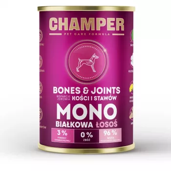 CHAMPER Bones & Joints Monoprotein Salmon šlapias šunų ėdalas - 400g