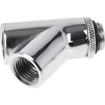 Alphacool Eiszapfen Y formos jungtis 45° - G1/4 sukama - 2x vidinis 1x išorinis sriegis - chromuota (17400)