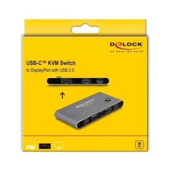 KVM jungiklis DeLOCK 11487 USB 8K Ultra HD 144 Hz