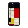 Dėklas išmaniesiems telefonams iKins, skirtas iPhone 11 Pro, Mondrian juodas — apsauginis dėklas, kietas korpusas, tikslūs išpjovimai