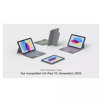 inateck klaviatūra iPad 11 ir iPad 10 kartos, QWERTZ, pilka