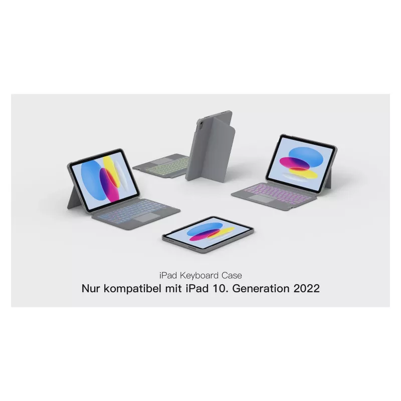 inateck klaviatūra iPad 11 ir iPad 10 kartos, QWERTZ, pilka
