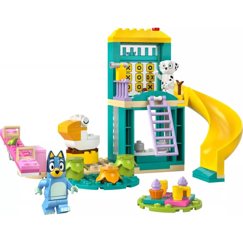 LEGO kaladėlių rinkinys 11201 Žaidimų aikštelės nuotykiai su Blue ir Chloe – minifigūrėlės, žaidimo scena