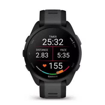 Garmin Forerunner 165 3.05 cm (1.2 colio) AMOLED 43 mm Skaitmeninis 390 x 390 pikselių Liečiamas ekranas Juodas GPS (palydovas)