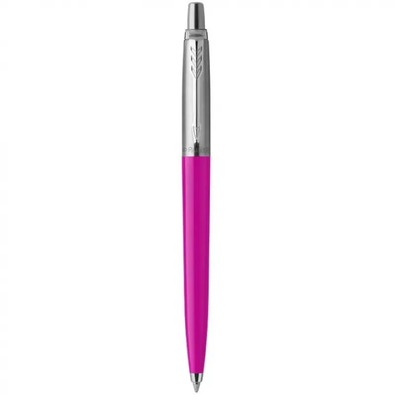 Parker 2075996 – Užsegamas ištraukiamas tušinukas, blizgantis magenta plastikinis korpusas, nerūdijančio plieno dangtelis