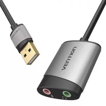 Vention USB išorinė garso plokštė 0,15 m pilkas metalas