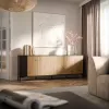 Komoda Cama Meble MERCI 200 x 40 x 74 cm – juoda/artisan ąžuolas, medžio drožlių plokštė