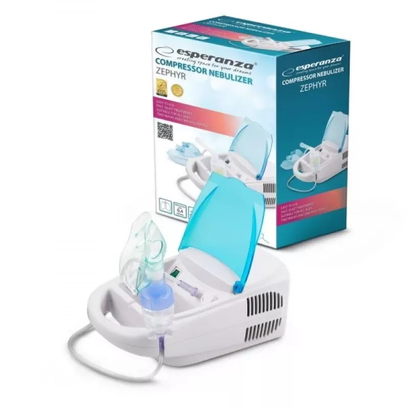 Stalinis tinklinis purkštuvas ESPERANZA ECN002 — 0,4 ml/min purškimas, 10 ml talpa, suaugusiųjų ir vaikų kaukės, kandiklis, 220 V