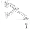 Monitor laikiklis MACLEAN MC-860 stalinis, 27 colių (68,6 cm) ekranams, VESA 75x75–100x100, max 8 kg, juodas
