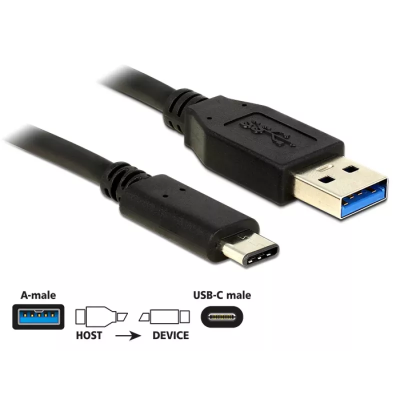 USB laidas DeLOCK 0,5 m USB 3.1-C / USB 3.1-A
