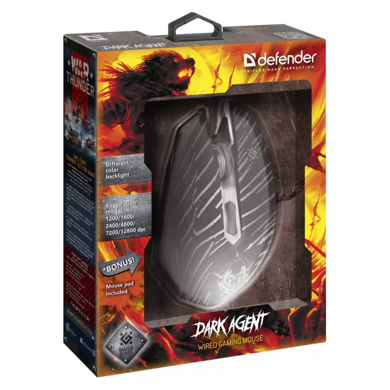 Defender DARK AGENT GM-590L USB Type-A laidinis žaidimų pelė