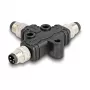 Kabelio skirstytuvas DeLOCK M8 T-Splitter A-koduotas 4 kontaktų 1 x kištukas į 2 x kištukus