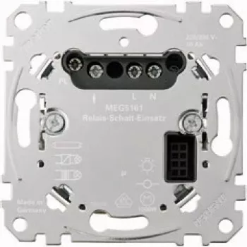Elektromagnetinė relė Merten MEG5161-0000, metalinis korpusas, 220–230 V AC, 50–60 Hz, 10 A, kabelis 2×2,5 mm²