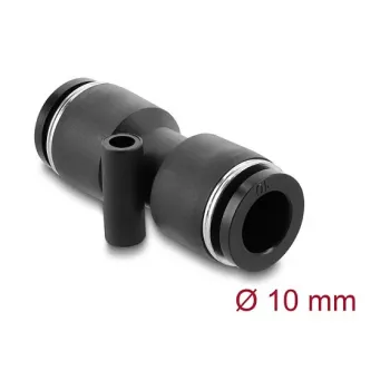 Pneumatinė jungtis DELOCK tiesi 10 mm su tvirtinimo anga, metalas/plastikas, vidinis sriegis, 48 mm