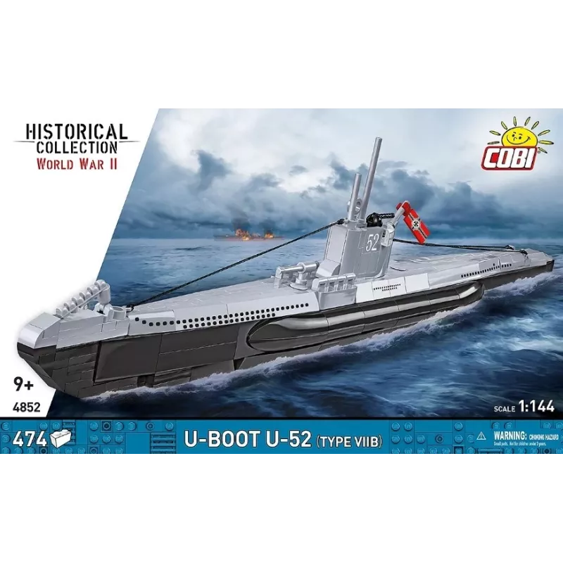 Konstrukcinis rinkinys Cobi U-Boot U-52 — 474 detalių modelis