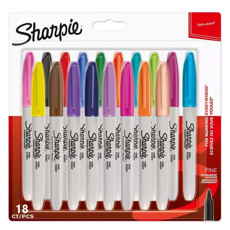 Sharpie Fine marker 18 vnt. Smulkus antgalis Įvairiaspalvis