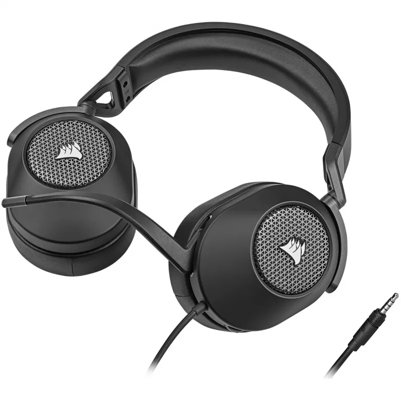 Ausinės CORSAIR HS65 SURROUND laidinės žaidimų ausinės, supra-aural, 3,5 mm + USB adapteris, 32 Ω, 282 g, anglies
