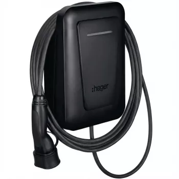 Elektromobilio įkrovimo stotelė Hager XVL122CLM witty pro 1x22 kW Type 2 su fiksuotu 6,5 m kabeliu