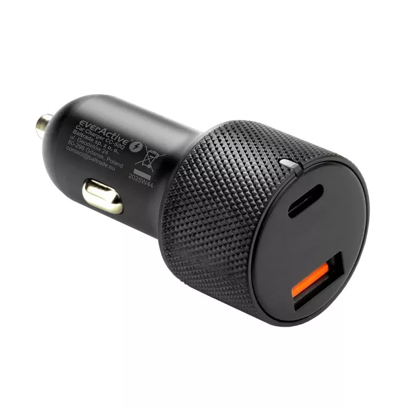 Automobilinis įkroviklis everActive CC-50Q QC3.0 75W su Quick Charge 3.0 palaikymu ir USB prievadais